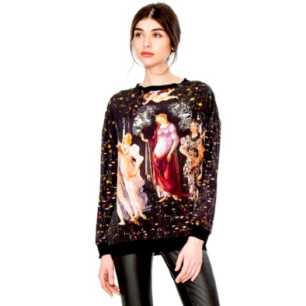 Botticelli print silk sweatshirt
